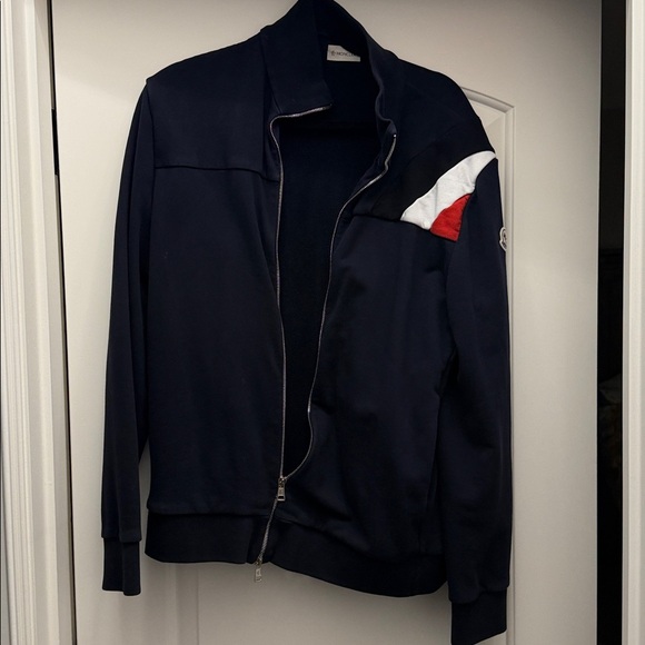 Moncler Other - Moncler Navy Jacket with Red and White Details Size:XL 100%cotton